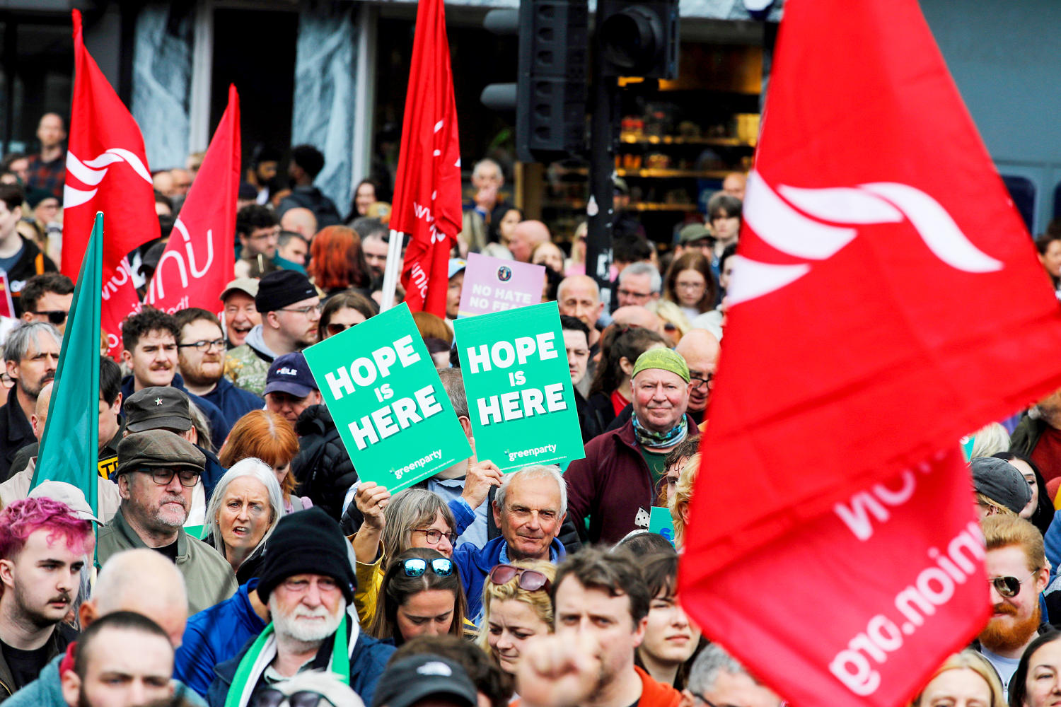 Thousands rally in Belfast to condemn anti immigrant rioting that followed stabbing